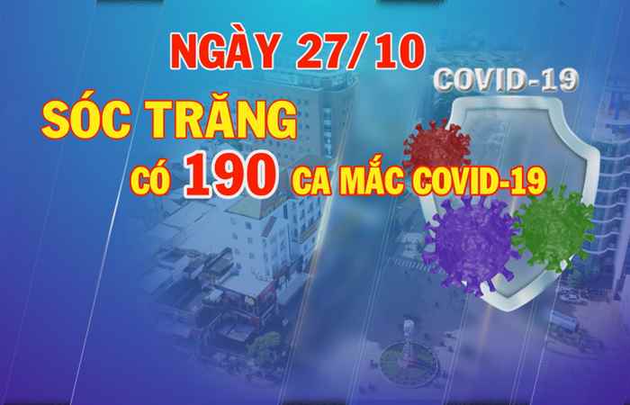 Ngày 27-10, Sóc Trăng có 190 ca mắc COVID-19